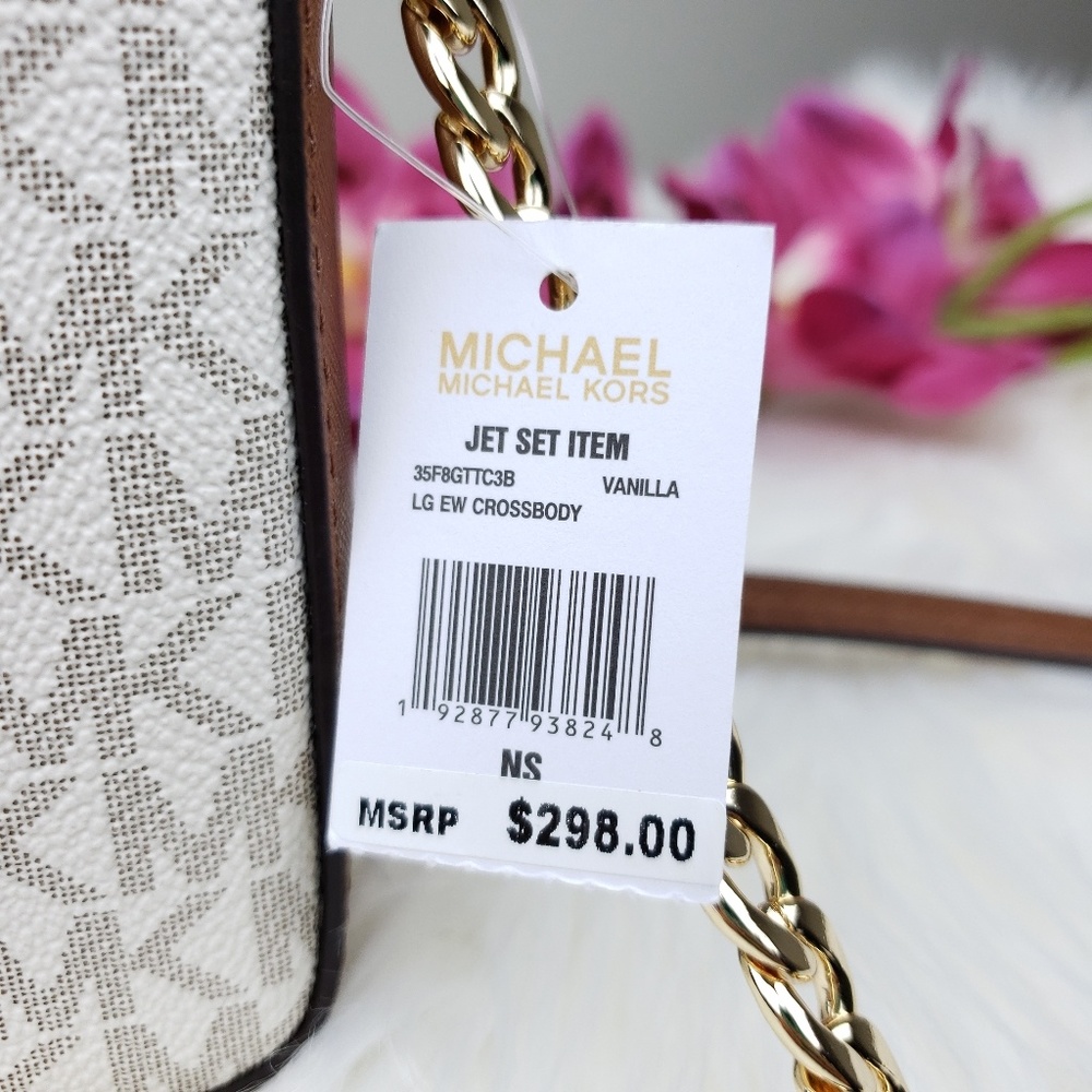 🌺NWT Michael Kors LG EW crossbody bag Vanilla MK - Picture 5 of 6